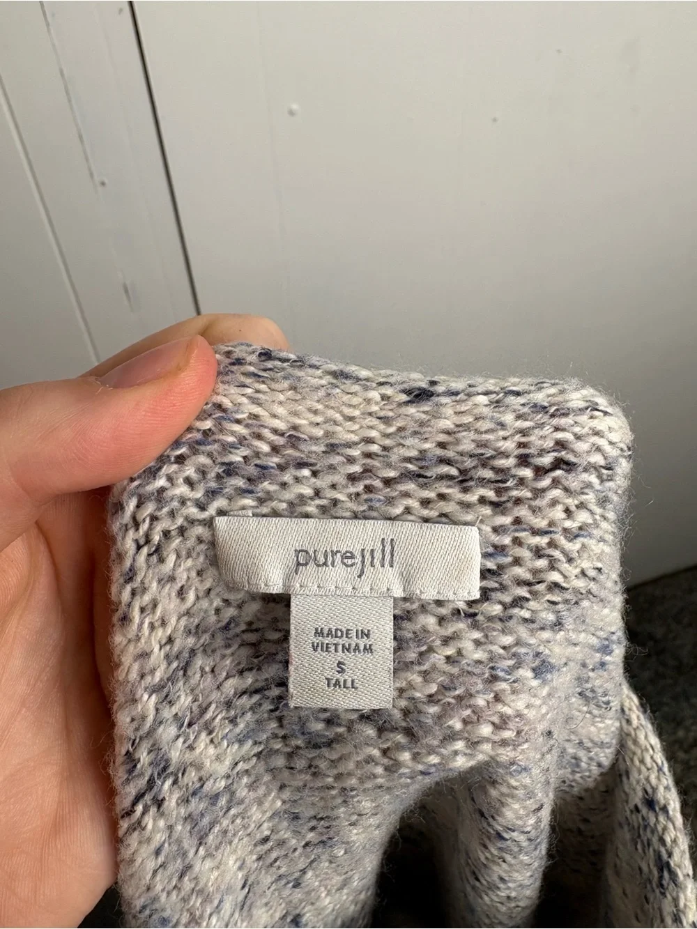 J Jill Sweater Womens Small Tall Pure Jill Marled Knit Rolled Neck Pullover